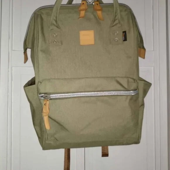 Himawari Waterproof Khaki Laptop Backpack - Picture 5 of 6